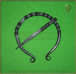 Penannular twisted iron cloak pin / clasp Medieval Celtic Viking