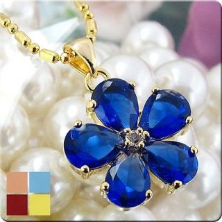 Blue Sapphire Topaz 18K Yellow Gold Plated Star Charms Pendant