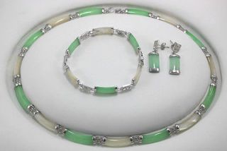 beautiful handmade Tibet Tibetan silver balck jade bracelet earrings