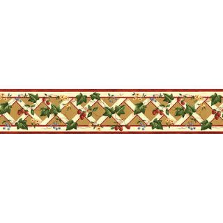 Norwall Kitchen Style Wall Border Paper KK79368 Red Gold Strawberry