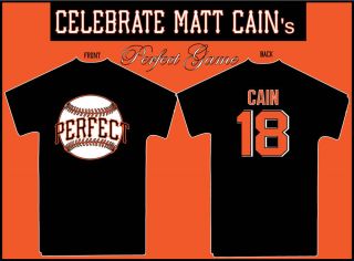GIANTS Matt Cain Perfect Game No NO Hitter T Shirt Jersey Black