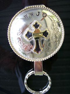Newly listed German Silver & Brass Cross Clip On Key Chain NICE