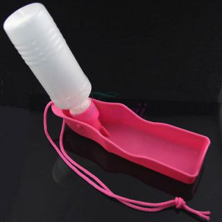 Pet Dog Cat Water Drink Bottle Dispenser Travel Bowl with cord