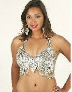 Silver Bountiful Coin Bra, B Cup for Belly Dance. Made India. Fusion