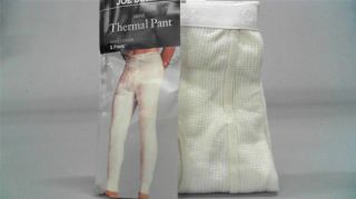 Joe Boxer TW1.2 Mens 3XL Thermal Pants Beige Solid Designer Fashion