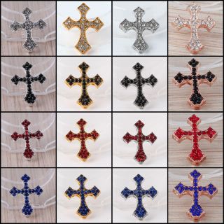 Rhinestone Crystal Latin Cross Connectors For Bracelet Charm Beads
