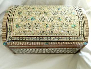 Mother of Pearl Inlaid Jewelry Box 13.5 X 9 Exceptional # 527