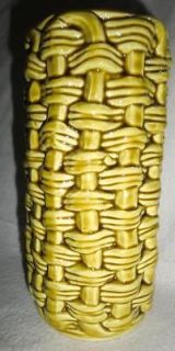 Wicker Weave by E O Brody Japan N 260 Mustard Yellow Vase Mint