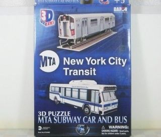 3D Puzzle MTA New York City Transit Subway and Bus 36 Pieces