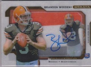 Brandon Weeden 2012 Topps Strata Jumbo Patch 3 Color AUTO RC /15 Colts