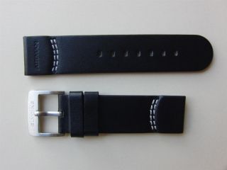 New ORIGINAL GLYCINE AIRMAN black leather Watch Band 24 mm