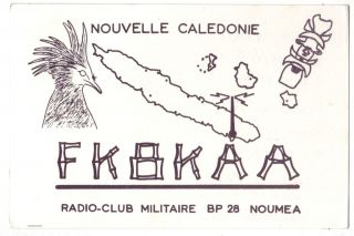 QSL Ham Radio Card New Caledonia FK8KAA Radio Club Military bureau