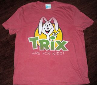 NEW VINTAGE Style Trix Rabbit Are For Kids Cereal 50/50 T Shirt XL