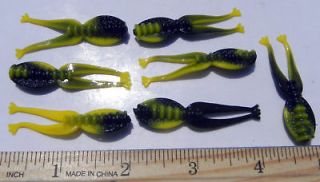  YELLOW SWIRL 2 SKATE GRUBS Perch Fishing Lures,CRAPPIE, Trout,Bream