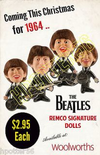 1964 Beatles Remco Dolls Display Store Front Poster