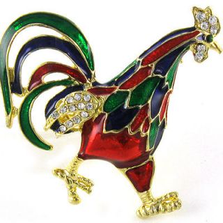 Adorable Colorful Chicken Rooster Hen Pin Brooch p576