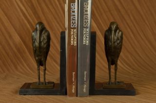 Salvador Dali Pair Pelican Bookends Book Ends Bronze Bird Lover