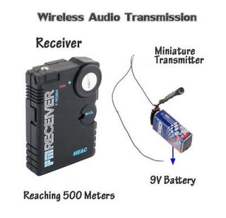 FM Audio Receiver Listening Device Bug Wireless Audio Transmission