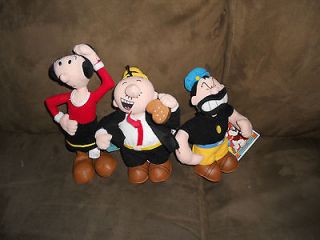 POPEYE PLUSH DOLLS SET OLIVE OIL BRUTUS AND WIMPY NWT