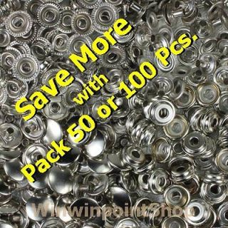 100 Pcs Fastener Snap Metal Button Silver Color Jean Canvas Buttons