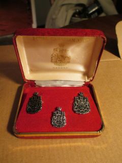Sterling Silver Royal Canadian Mint Coat of Arms Cufflinks and Tie Pin