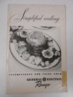 ELECTRIC GE SIMPLIFIED COOKING RANGE RECIPES & INSTRUCTION MANUAL