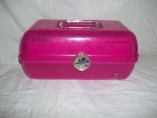 Hot Pink CABOODLES Makeup Case Tote Organizer Large EUC