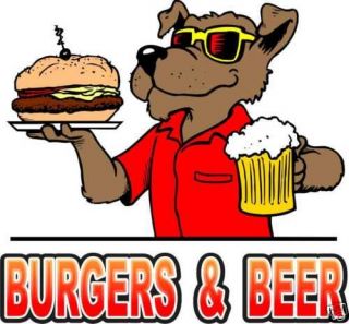 Hamburgers Burgers Beer Concession Bar Food Decal 14