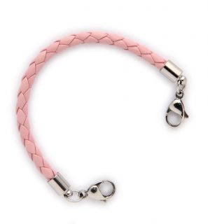 Medical Alert ID Pink Bolo Leather Replacement Bracelet