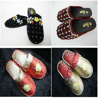 Tweety Red Gold/Bay/Purple Blue velvet sandals Slippers with hand sewn