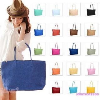 Vintage Casual Beach Summer NEW Large Straw Woven Tote Shoulder Bag