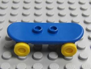 NEW Lego City Minifig BLUE SKATEBOARD w/yellow wheels