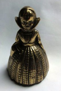 VINTAGE FIGURAL VICTORIAN LADY WOMAN SOLID BRASS BELL ENGLISH ENGLAND