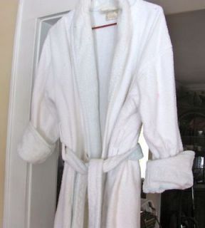 Vintage Cachet White 100% Heavy Cotton Terry Cloth Womans Bath Robe