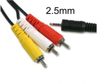 Jack Plug to 3 x Phono Phonos AV out Lead TV Cable 1.5m Black 1MTR