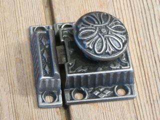 Cabinet catch jelly cupboard latch cast knob old antique 2 1/8