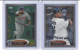 2012 TOPPS CHROME. MIGUEL CABRERA AND PRINCE FIELDER. 2 CARDS