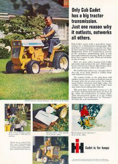 1969 Cub Cadet color Compact Tractor   Classic Vintage Advertisement