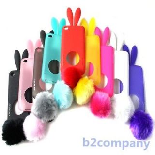 Soft Cute Bunny Rabbit Silicone Bumper Case Cover for iPod touch 4 4th