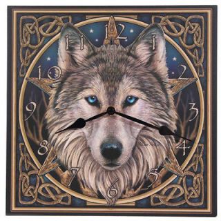 Picture Wall Clock   Wolf Head With Celtic Knot Decoration