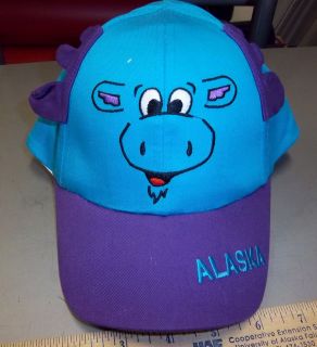 Alaska Youth Sized Baseball Hat, Cute Moose w Antlers! plastic snap