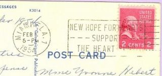 Heart Fund postal mark on a US post card; New Hope for Hearts ( # 1169