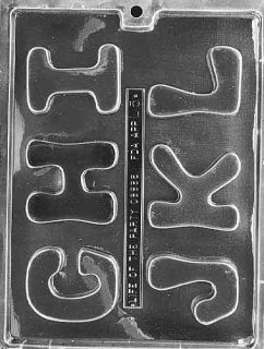 LETTERS   G, H, I, J, K, L Chocolate Candy Mold 2 3/4 tall x 3/8 deep