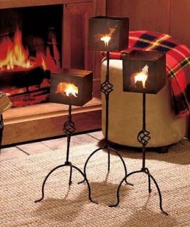 Lodge Cozy Country Freestanding Candle Lanterns Bear Wolf Deer New