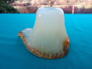 Vintage Calla Lily Shaped Butterscotch Yellow Art Glass LAMP SHADE