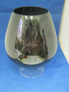UK STUNNING PURPLE GLASS VASE/BOWL CLEAR GLASS STEM