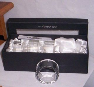 Oleg Cassini Crystal Marianne Napkin Ring Napkin Holders MIB 107891