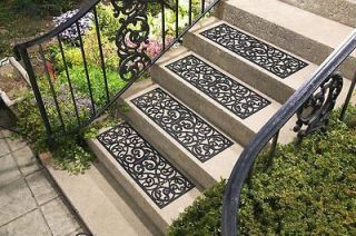 OF 12 BUTTERFLY PATTERNED NON SLIP SKID RUBBER STAIR TREADS MAT DECK