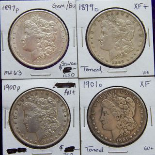 Morgan Silver Dollar Coin Estate Lot e29 1897 1899o 1900p 1901o