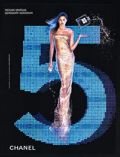 2003 Chanel No5 Perfume Estella Warren Blue 5 Magazine Print Ad